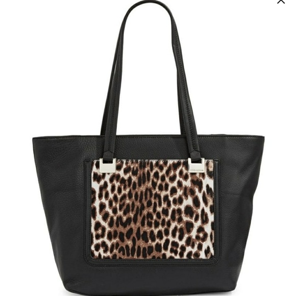 NWT VINCE CAMUTO GROUP RETA LEOPARD SMALL TOTE BAG - Picture 2 of 7